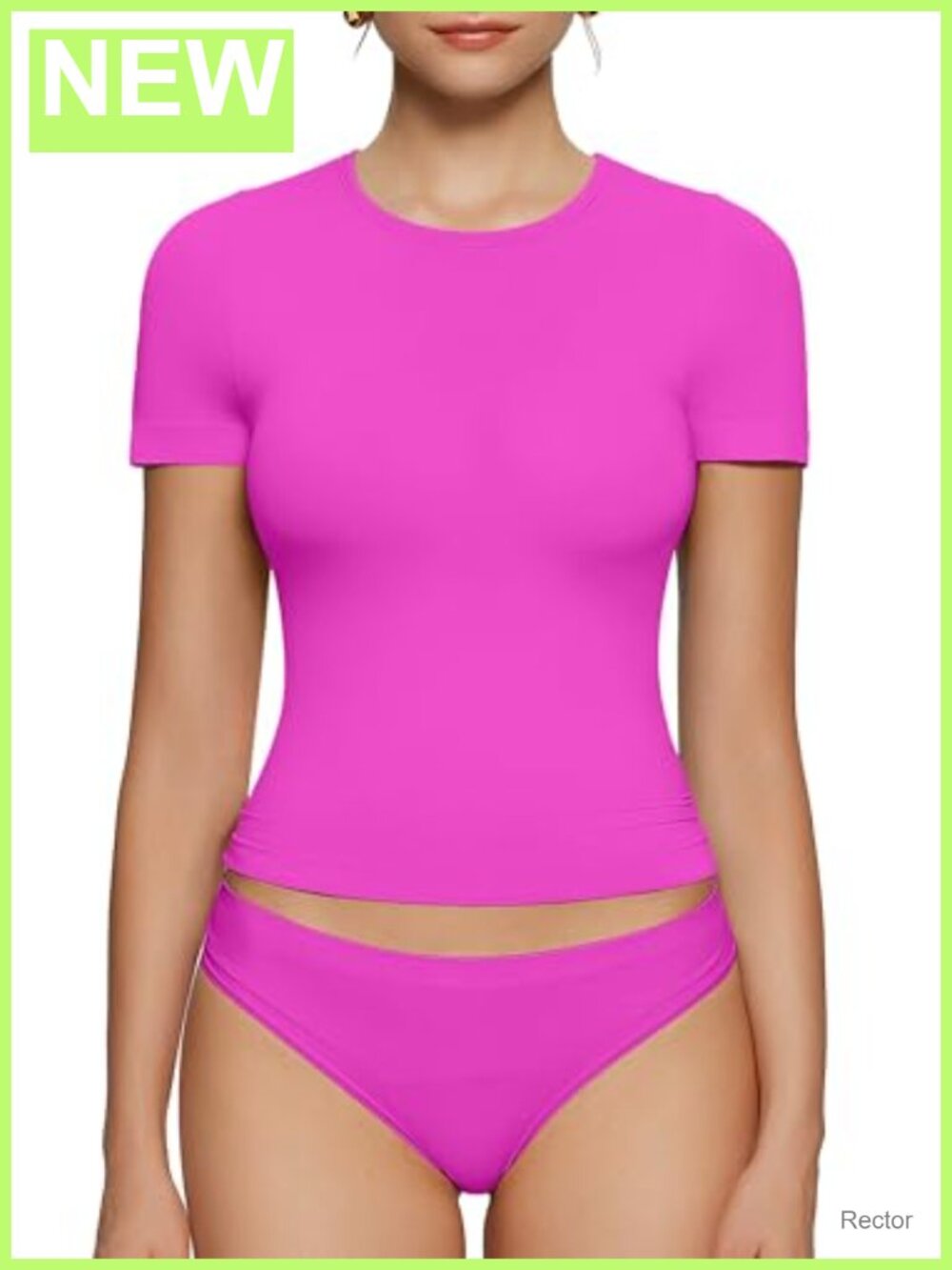 Women's Seamless Crew Neck Short Sleeve Slim Fit T-Shirt